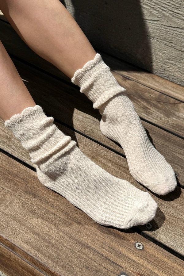 Chaussettes en Lin Scallop Naturel Le Bon Shoppe - Ex-voto