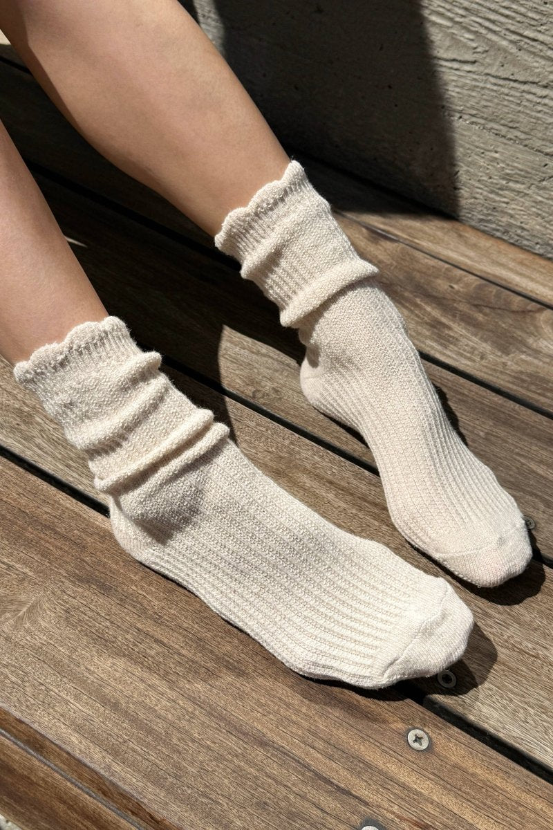 Chaussettes en Lin Scallop Naturel Le Bon Shoppe - Ex-voto