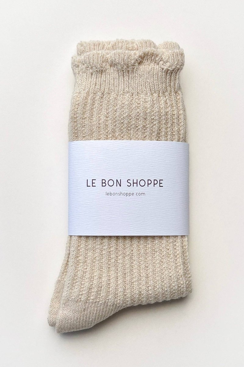 Chaussettes en Lin Scallop Naturel Le Bon Shoppe - Ex-voto