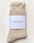 Chaussettes en Lin Scallop Naturel Le Bon Shoppe - Ex-voto