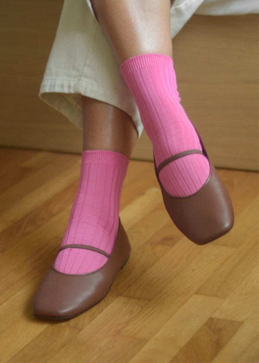 Chaussettes Her Le Bon Shoppe Bright Pink - Ex - voto
