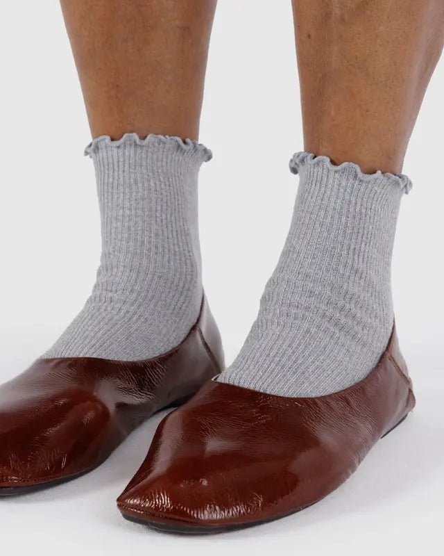 Chaussettes Lettuce Edge Noir et Gris Baggu Paquet de 2 - Ex - voto