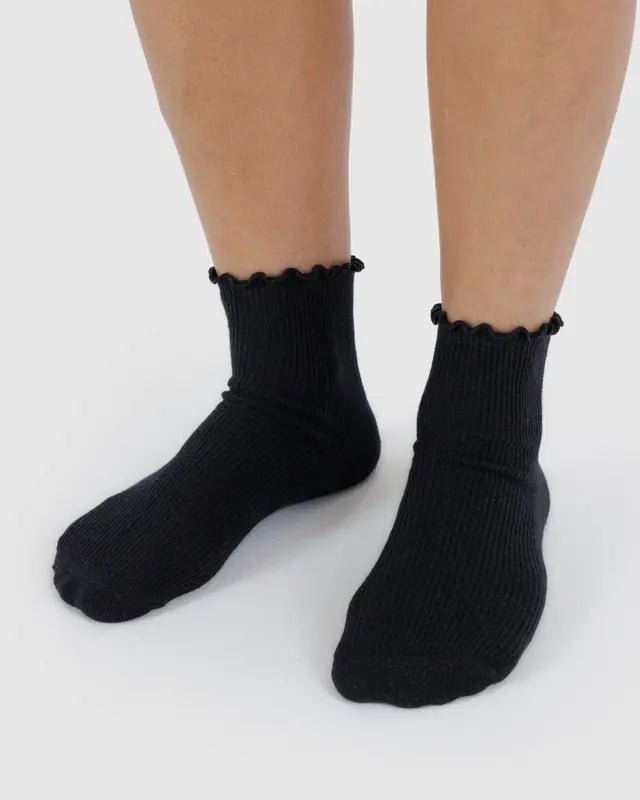 Chaussettes Lettuce Edge Noir et Gris Baggu Paquet de 2 - Ex - voto