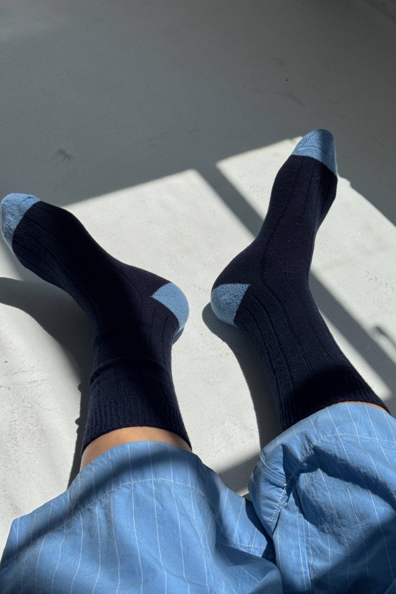 Chaussettes Longues en Cachemire Le Bon Shoppe Marine - Ex - voto