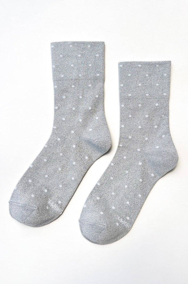 Chaussettes Lurex Argentées à Pois Blancs Le Bon Shoppe - Ex-voto