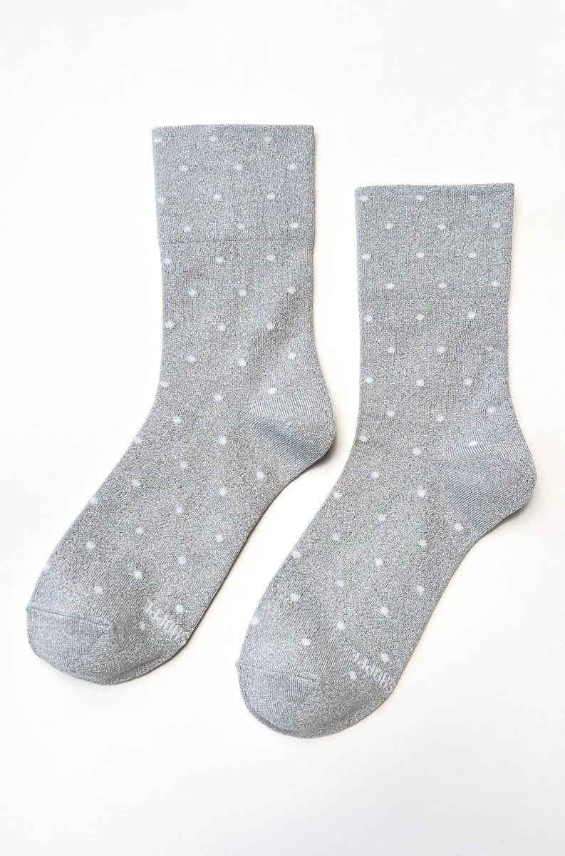 Chaussettes Lurex Argentées à Pois Blancs Le Bon Shoppe - Ex-voto