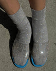 Chaussettes Lurex Argentées à Pois Blancs Le Bon Shoppe - Ex-voto