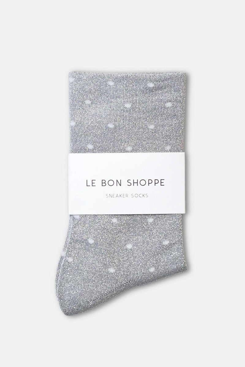 Chaussettes Lurex Argentées à Pois Blancs Le Bon Shoppe - Ex-voto