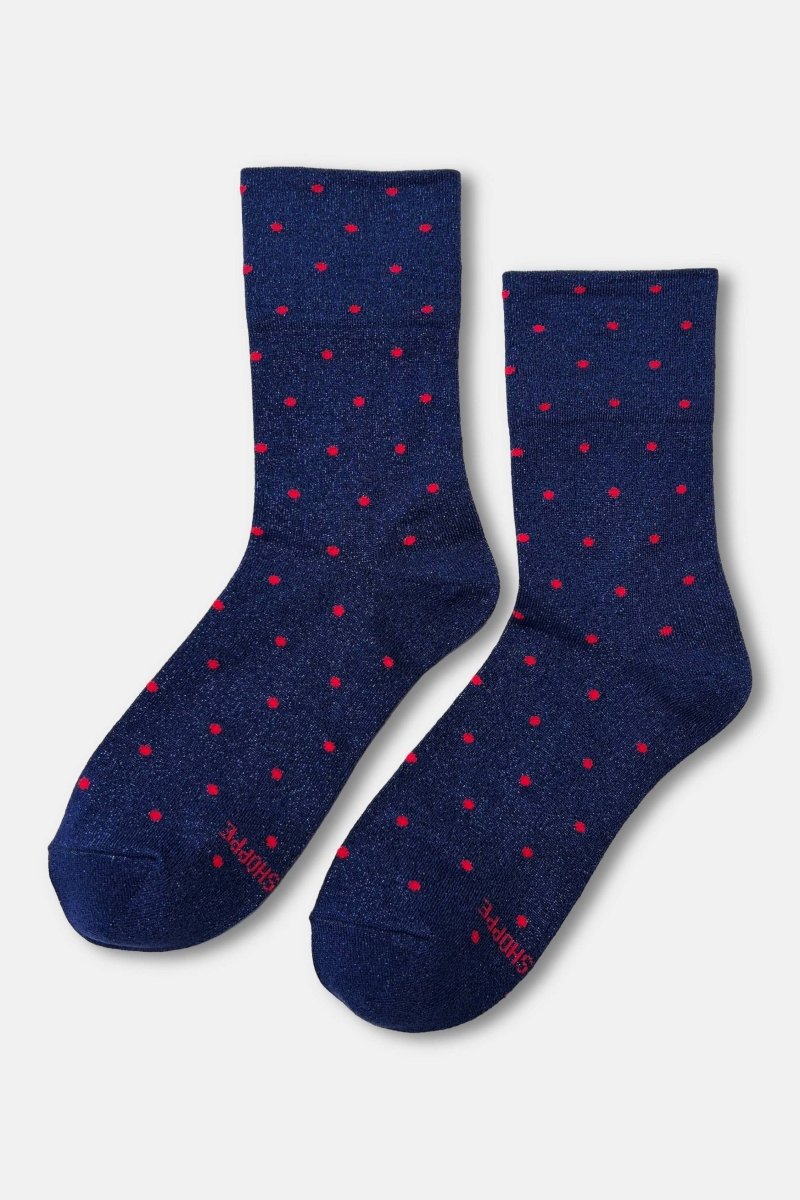 Chaussettes Lurex Bleues à Pois Rouges Le Bon Shoppe - Ex-voto