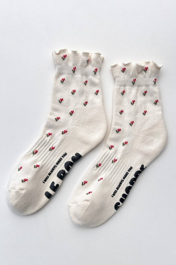Chaussettes Pétales Ruffled Crèmes Le Bon Shoppe - Ex-voto