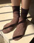 Chaussettes Pointelle Eyelet Brunes Le Bon Shoppe - Ex-voto