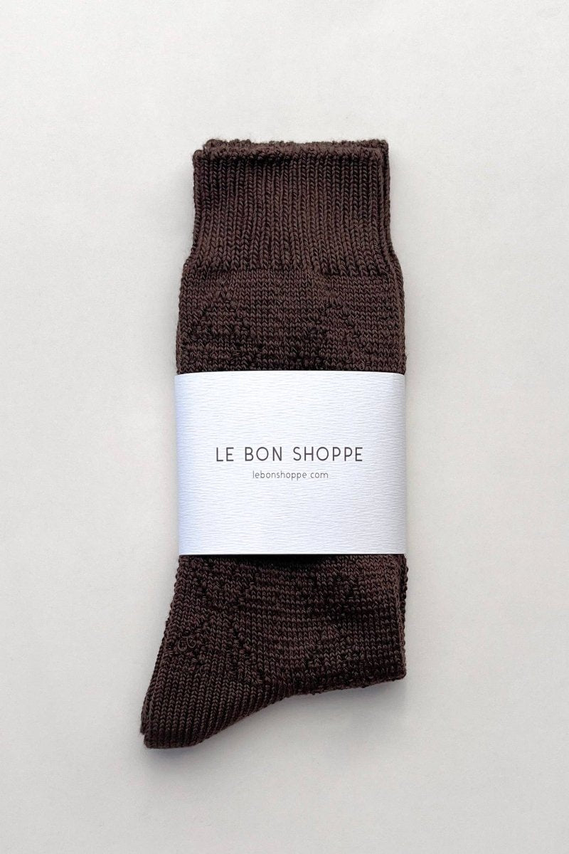 Chaussettes Pointelle Eyelet Brunes Le Bon Shoppe - Ex-voto