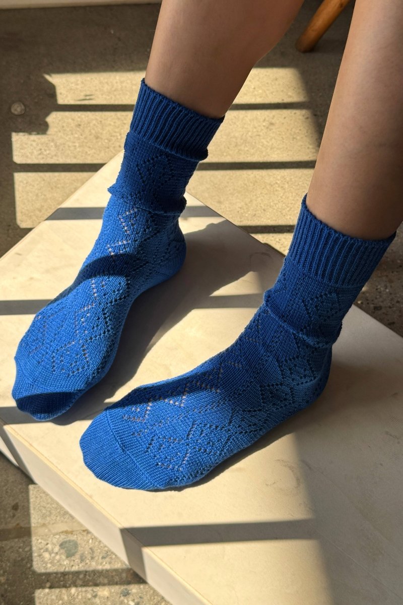 Chaussettes Pointelle Eyelet Cobalt Le Bon Shoppe - Ex-voto