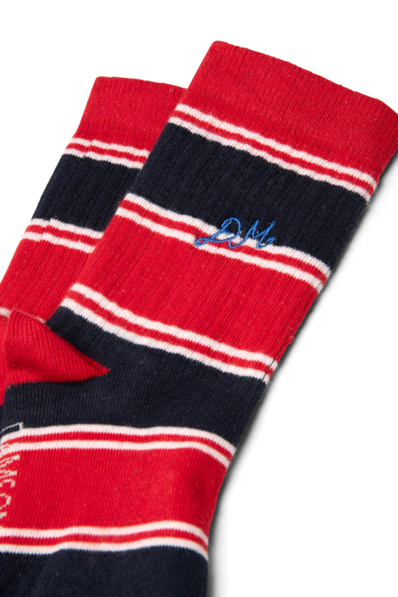 Chaussettes Rayures Damson Madder Rouge et Marine - Ex - voto
