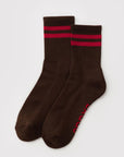 Chaussettes Ribbed Baggu Coffee Stripe - Ex-voto