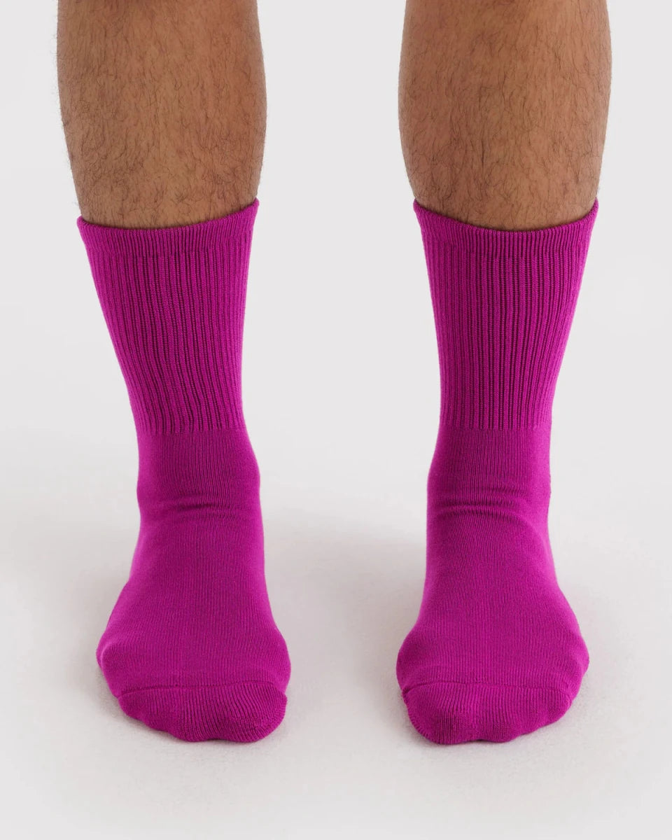 Chaussettes Ribbed Baggu Deep Fuchsia - Ex - voto