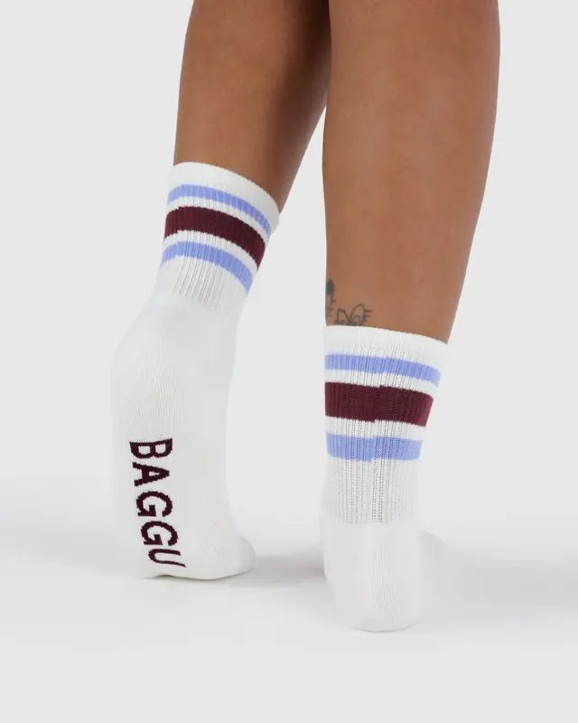 Chaussettes Ribbed Baggu Ivory Stripe - Ex - voto