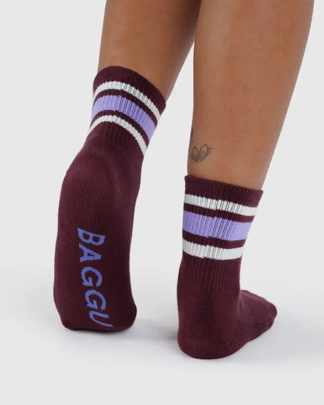 Chaussettes Ribbed Baggu Mahogany Stripe - Ex - voto