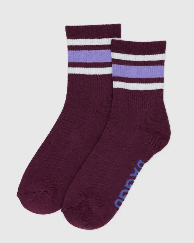 Chaussettes Ribbed Baggu Mahogany Stripe - Ex - voto