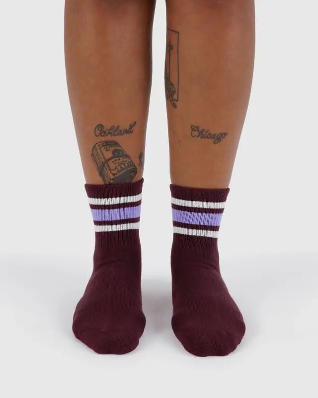 Chaussettes Ribbed Baggu Mahogany Stripe - Ex - voto