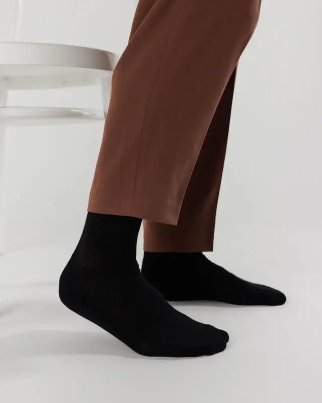 Chaussettes Ribbed Baggu Noir - Ex - voto