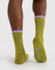 Chaussettes Ribbed Baggu Olive Mix - Ex - voto