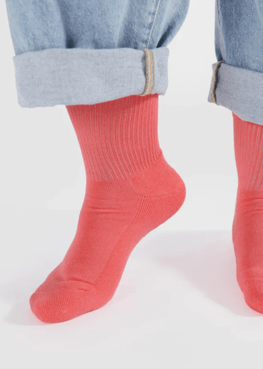 Chaussettes Ribbed Baggu Watermelon Pink - Ex - voto