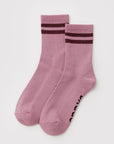 Chaussettes Ribbed Baggu Wild Plum Stripe - Ex-voto