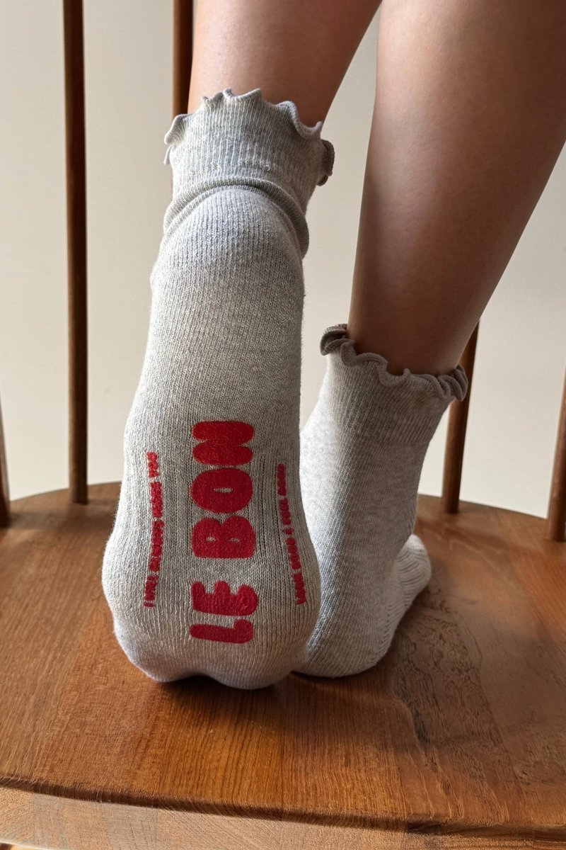 Chaussettes Ruffled Hugger Grises Le Bon Shoppe - Ex-voto