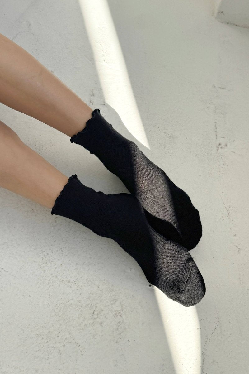 Chaussettes Ruffled Hugger Noires Le Bon Shoppe - Ex - voto