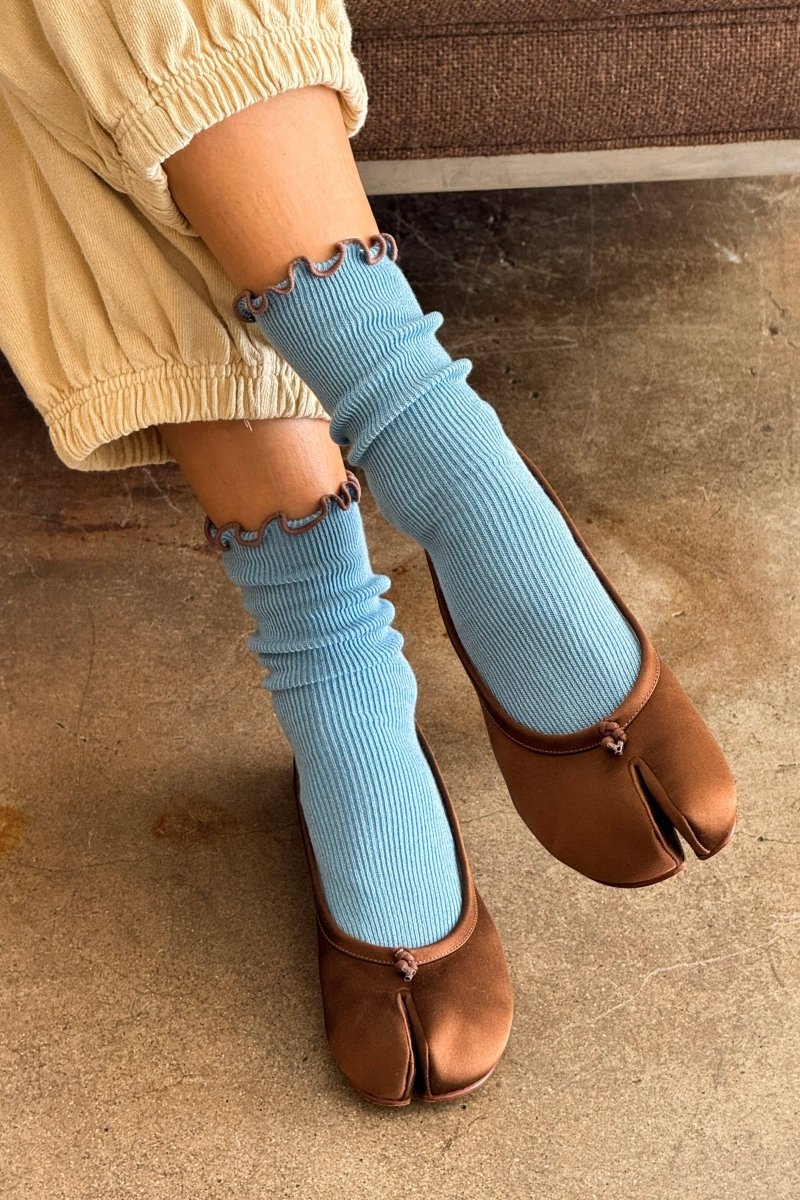 Chaussettes Ruffled Modal Le Bon Shoppe Bleu Poudre - Ex - voto