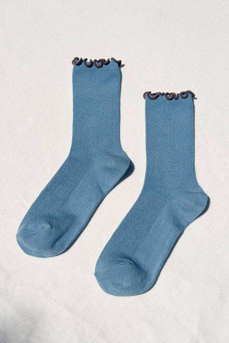 Chaussettes Ruffled Modal Le Bon Shoppe Bleu Poudre - Ex - voto