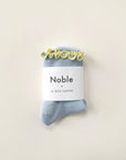 Chaussettes Ruffled Modal Le Bon Shoppe Bleu Poudre et Jaune - Ex - voto