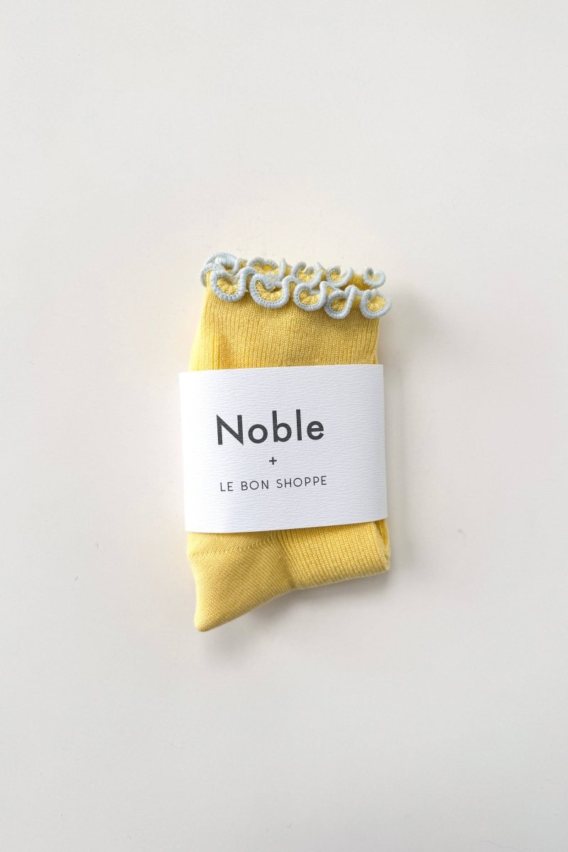Chaussettes Ruffled Modal Le Bon Shoppe Jaune et Bleu - Ex - voto