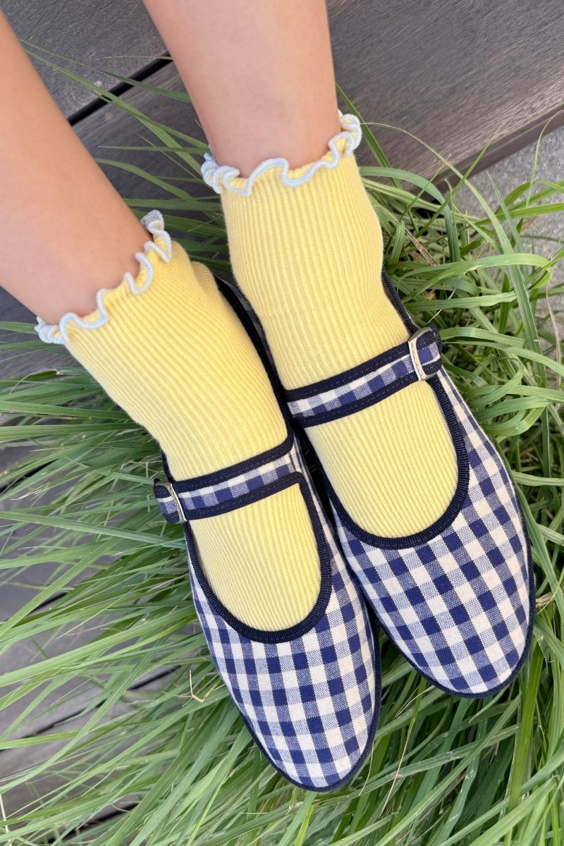Chaussettes Ruffled Modal Le Bon Shoppe Jaune et Bleu - Ex - voto