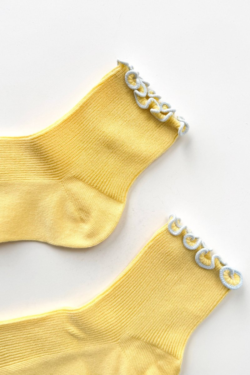 Chaussettes Ruffled Modal Le Bon Shoppe Jaune et Bleu - Ex - voto