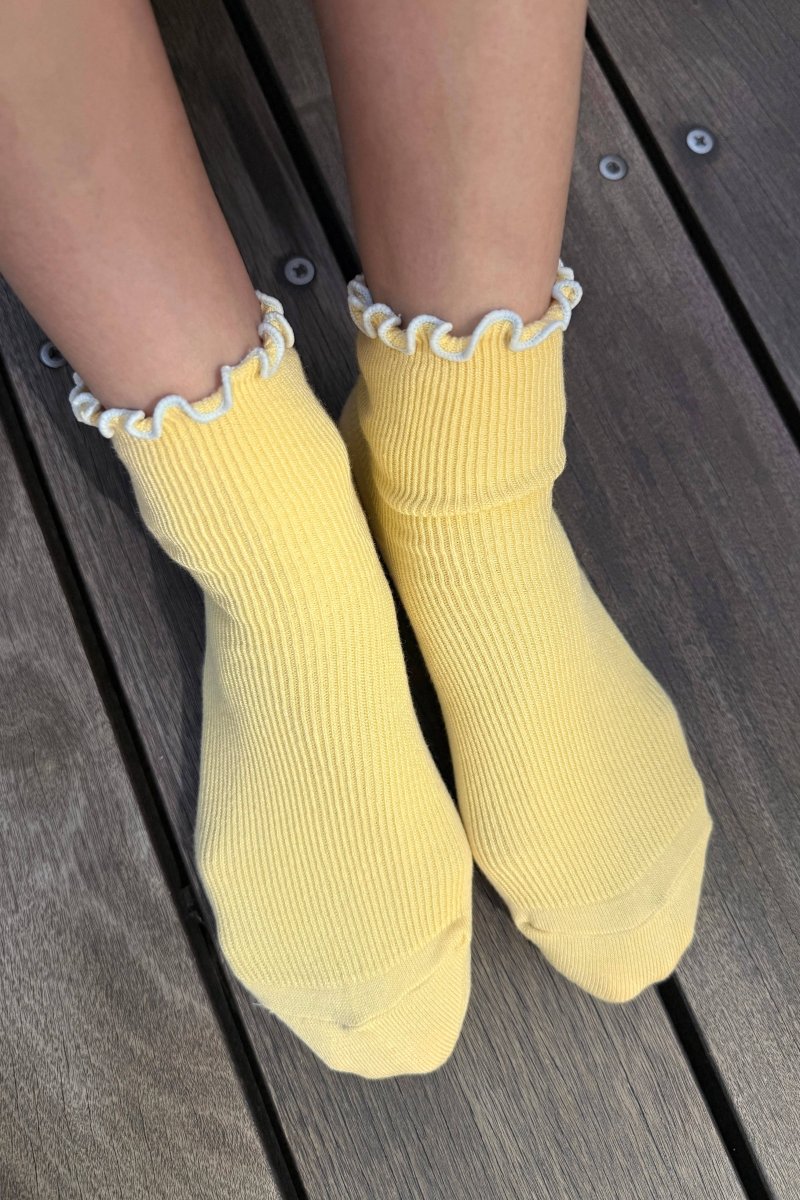 Chaussettes Ruffled Modal Le Bon Shoppe Jaune et Bleu - Ex - voto