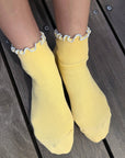 Chaussettes Ruffled Modal Le Bon Shoppe Jaune et Bleu - Ex - voto