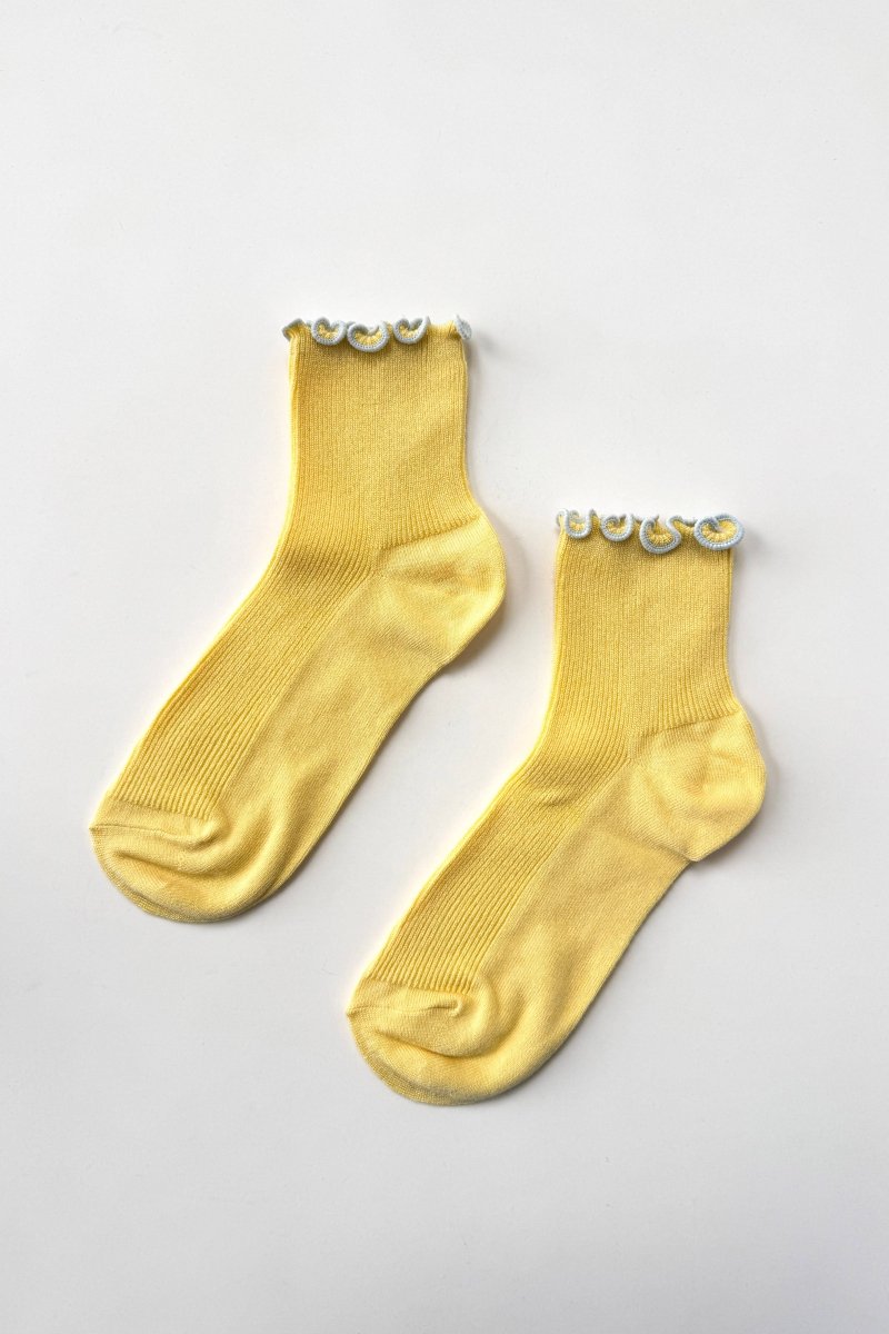 Chaussettes Ruffled Modal Le Bon Shoppe Jaune et Bleu - Ex - voto