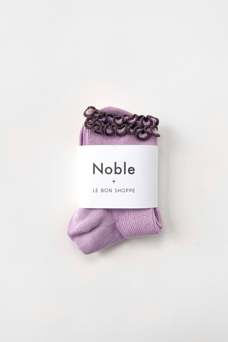 Chaussettes Ruffled Modal Le Bon Shoppe Lilas et Brun - Ex - voto