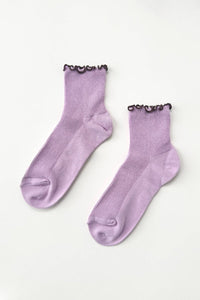 Chaussettes Ruffled Modal Le Bon Shoppe Lilas et Brun - Ex - voto