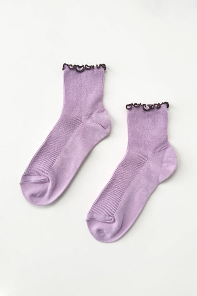 Chaussettes Ruffled Modal Le Bon Shoppe Lilas et Brun - Ex - voto