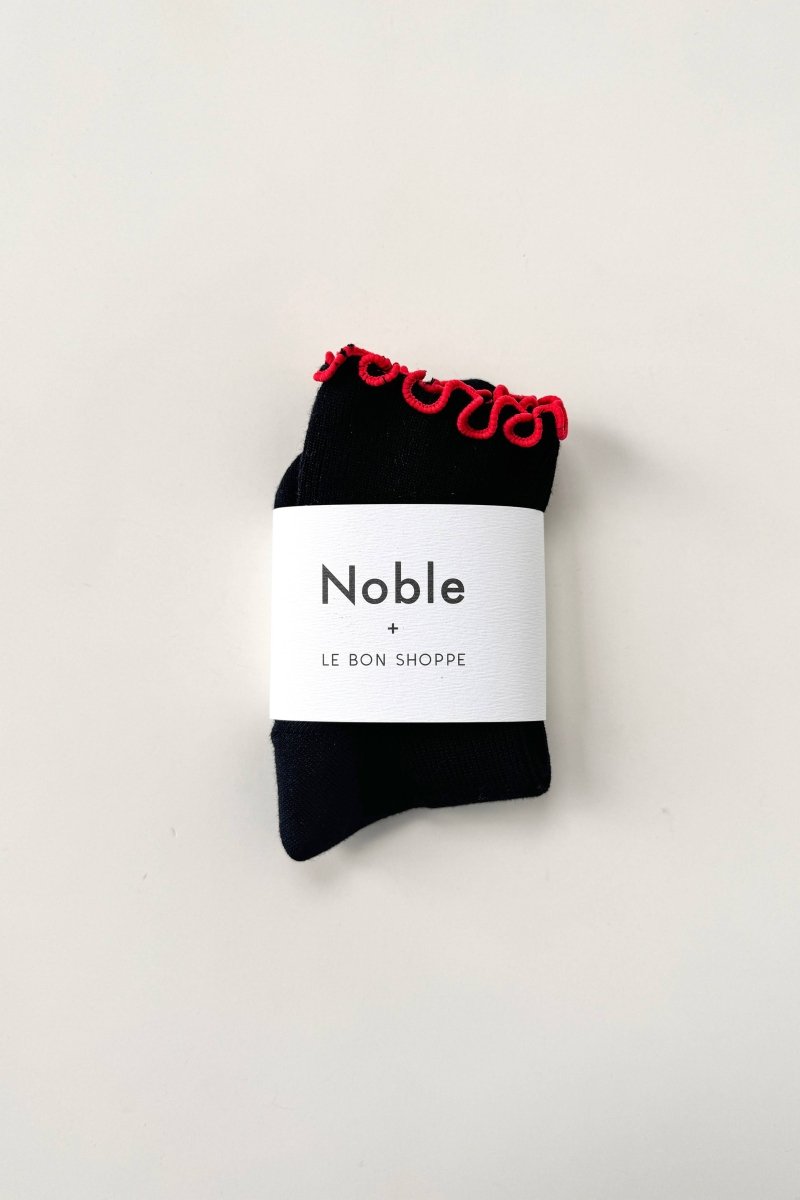 Chaussettes Ruffled Modal Le Bon Shoppe Noir et Rouge - Ex - voto