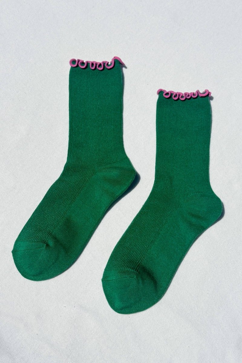 Chaussettes Ruffled Modal Le Bon Shoppe Spinach - Ex - voto