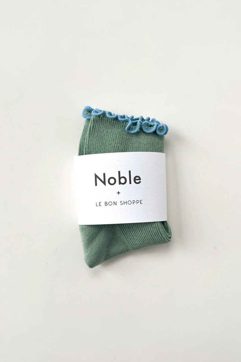 Chaussettes Ruffled Modal Le Bon Shoppe Vert et Bleu - Ex - voto
