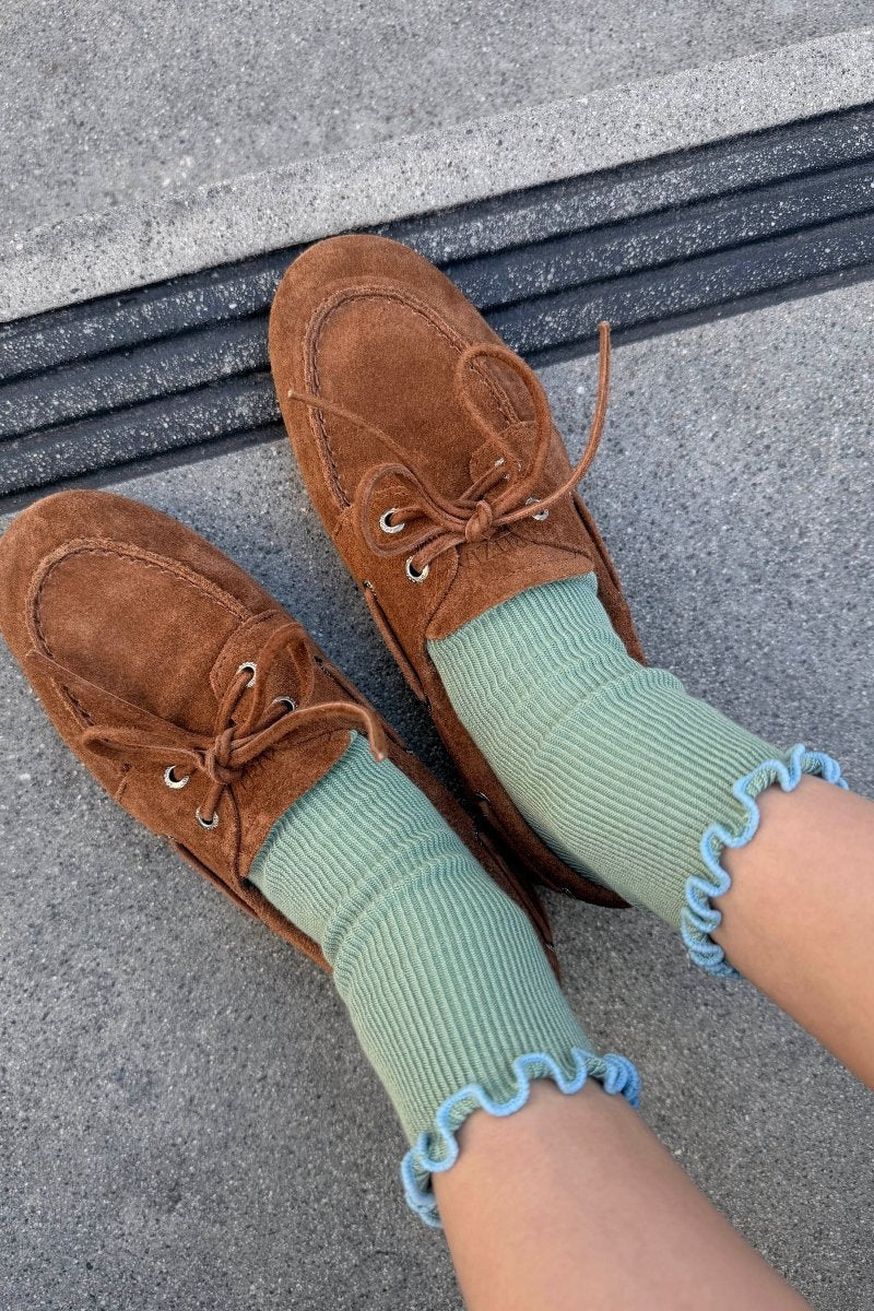 Chaussettes Ruffled Modal Le Bon Shoppe Vert et Bleu - Ex - voto