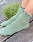 Chaussettes Ruffled Modal Le Bon Shoppe Vert et Bleu - Ex - voto