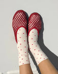 Chaussettes Sneaker Blanches Pois Rouges Le Bon Shoppe - Ex - voto