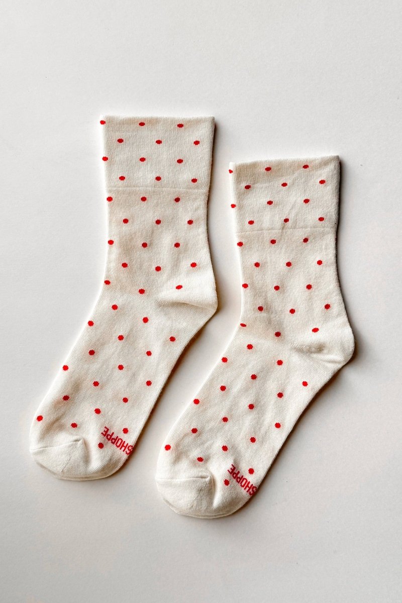 Chaussettes Sneaker Blanches Pois Rouges Le Bon Shoppe - Ex - voto