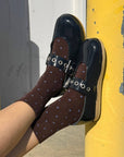 Chaussettes Sneaker Cacao Pois Bleus Le Bon Shoppe - Ex - voto